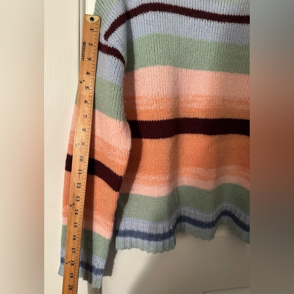 SUNDANCE Small Isabella Roll Neck Striped Wool Blend Pullover Sweater Warm Cozy - Picture 8 of 9